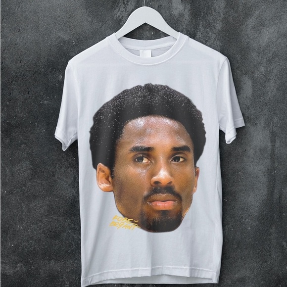 Kobe Bryant big head white tshirt Los Angeles lakers size Large - Picture 1 of 2